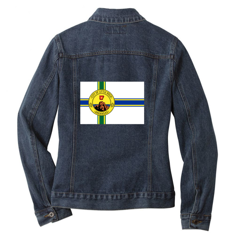 Official Little Rock Arkansas Flag - Rock The Little Rock Flag Ladies Denim Jacket by ChristineErevelles | Artistshot