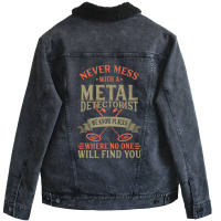 Funny Detectorist Metal Detecting Detectoring Unisex Sherpa-lined Denim Jacket | Artistshot