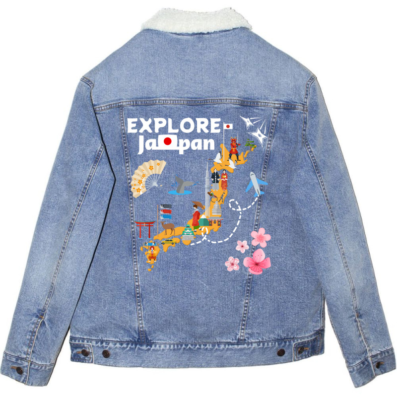 Explore Japan Unisex Sherpa-lined Denim Jacket | Artistshot