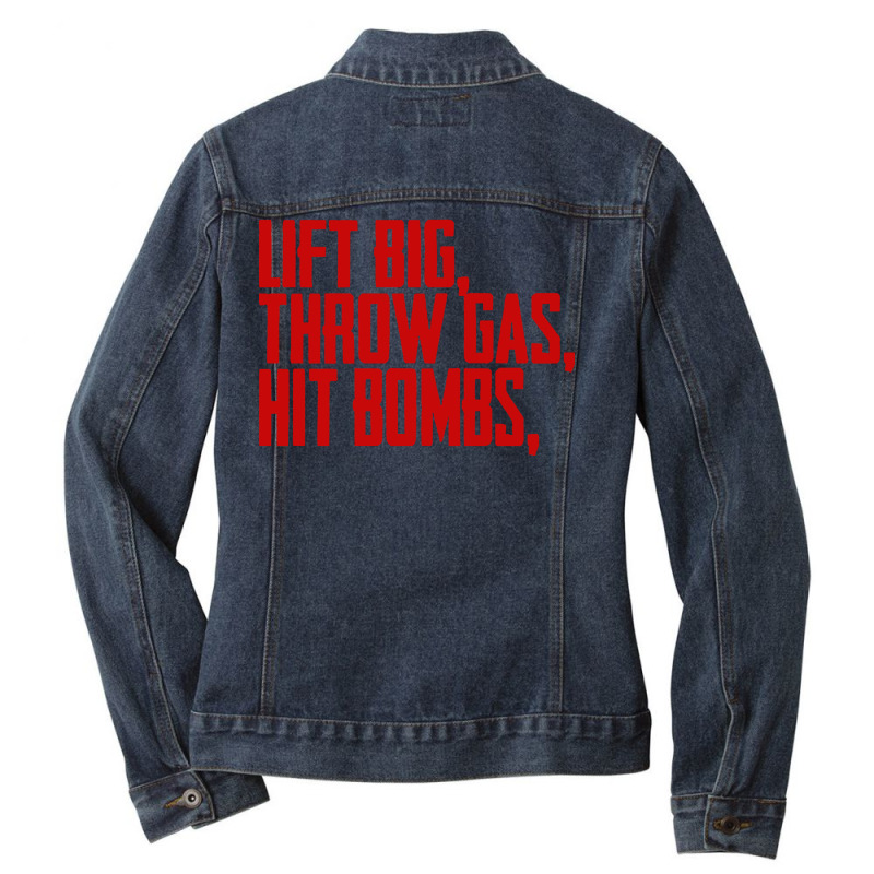 Lift Big Throw Gas Hit Bombs Ladies Denim Jacket By Golden Store