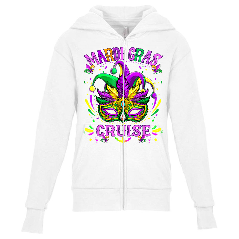 Mardi Gras Cruise Matching Parades Carnival Mask Festival T Shirt Youth Zipper Hoodie by delredske | Artistshot