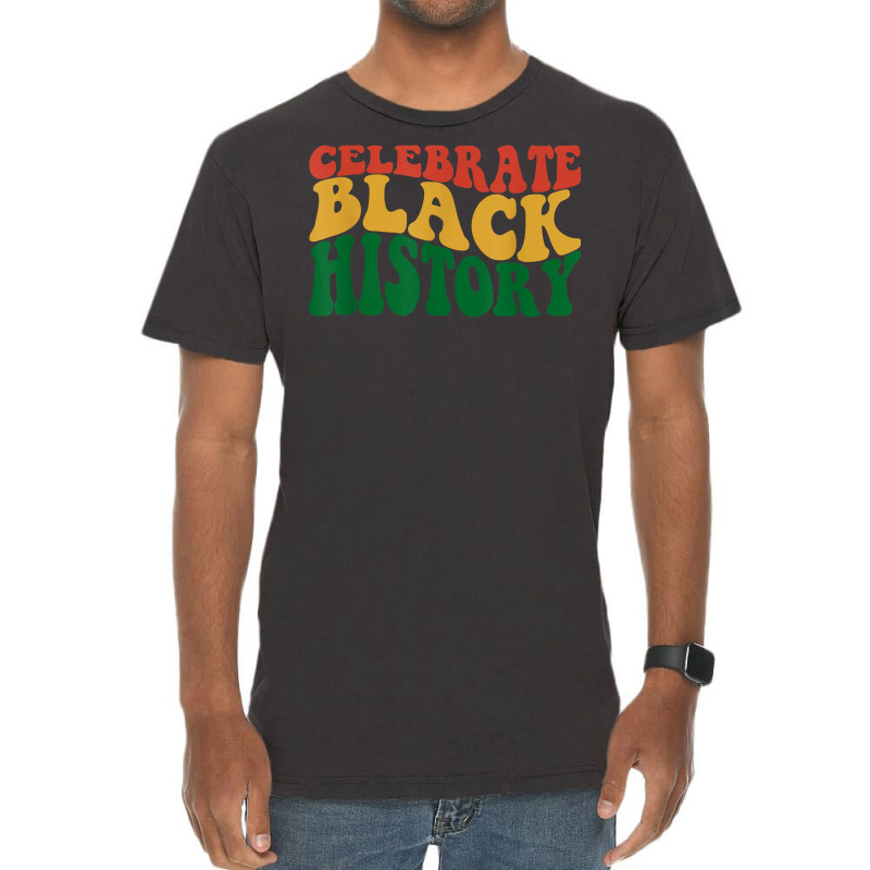 Retro Wavy Celebrate Black History Bhm African Pride T Shirt Vintage T-shirt | Artistshot