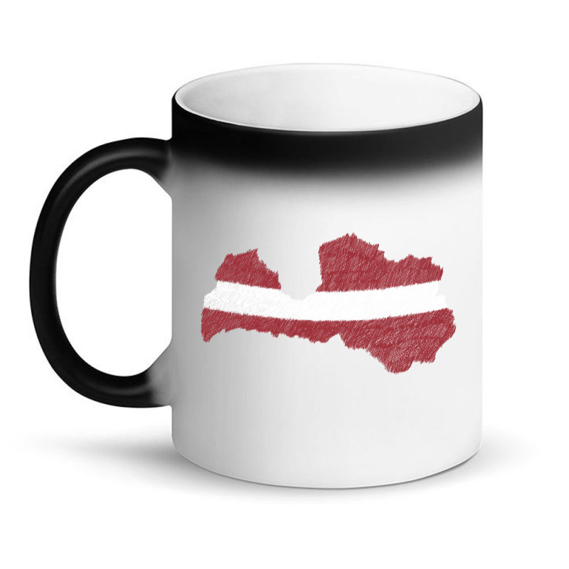 Latvia Map Flag Drawing Line Art Magic Mug | Artistshot