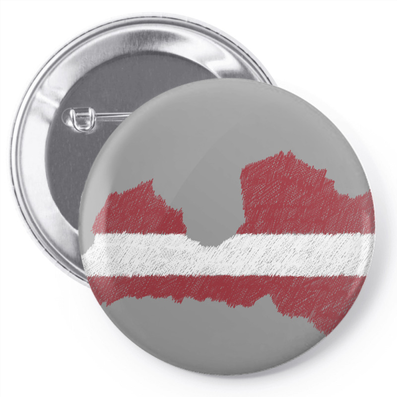 Latvia Map Flag Drawing Line Art Pin-back Button | Artistshot