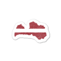 Latvia Map Flag Drawing Line Art Sticker | Artistshot