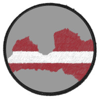 Latvia Map Flag Drawing Line Art Round Patch | Artistshot