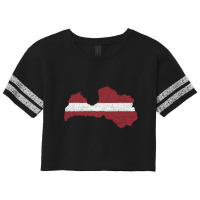 Latvia Map Flag Drawing Line Art Scorecard Crop Tee | Artistshot