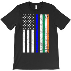 irish american flag thin blue line police st. patrick's day long sleev T-Shirt | Artistshot