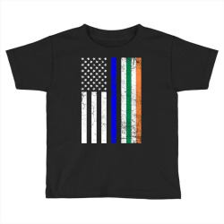irish american flag thin blue line police st. patrick's day long sleev Toddler T-shirt | Artistshot