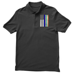 irish american flag thin blue line police st. patrick's day long sleev Men's Polo Shirt | Artistshot