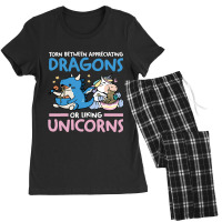 Somewhere Between Dragons And Unicorns Dragon Unicorn Women's Pajamas Set | Artistshot