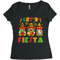 Let's Fiesta Cinco De Mayo Latin Gnomes Mexican Party Poncho T Shirt Women's Triblend Scoop T-shirt | Artistshot