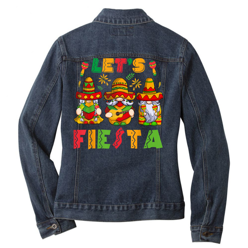 Let's Fiesta Cinco De Mayo Latin Gnomes Mexican Party Poncho T Shirt Ladies Denim Jacket by wiltoban | Artistshot