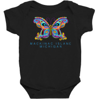 Mackinac Island Michigan Souvenir Butterfly Graphic T Shirt Baby Bodysuit | Artistshot