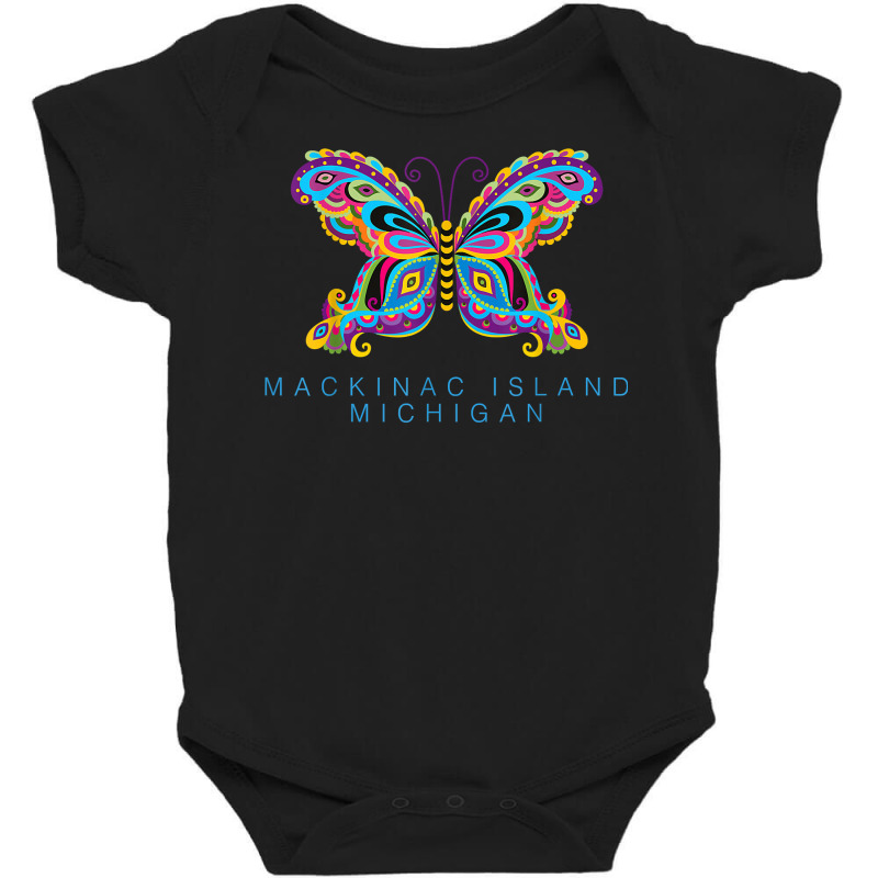 Mackinac Island Michigan Souvenir Butterfly Graphic T Shirt Baby Bodysuit | Artistshot