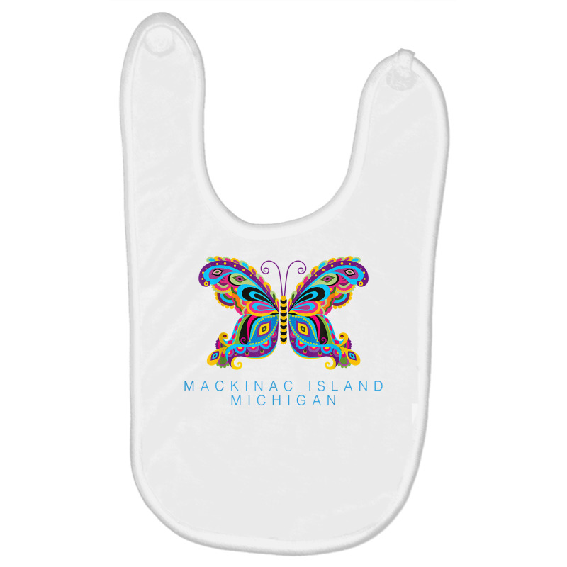 Mackinac Island Michigan Souvenir Butterfly Graphic T Shirt Baby Bibs | Artistshot