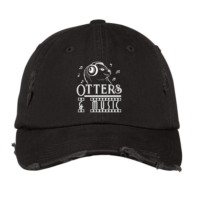 Otters And Music Notes Clef Musician Piano Teacher Vintage Cap by SCOTTALLENZ | Artistshot