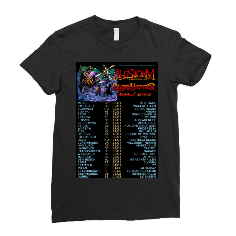 Alestorm Europe Dates Ladies Fitted T-Shirt by hastutigabriella | Artistshot