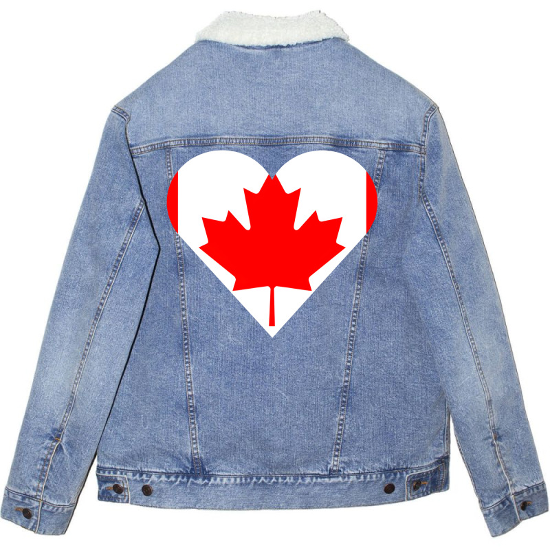 Artistshot Hot Trend Flag Banner Canada Heart International Love Frede Unisex Sherpa-Lined Denim Jacket by brumfieldportillo7vlpq8 | Artistshot