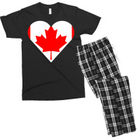 Artistshot Hot Trend Flag Banner Canada Heart International Love Frede Men's T-shirt Pajama Set | Artistshot