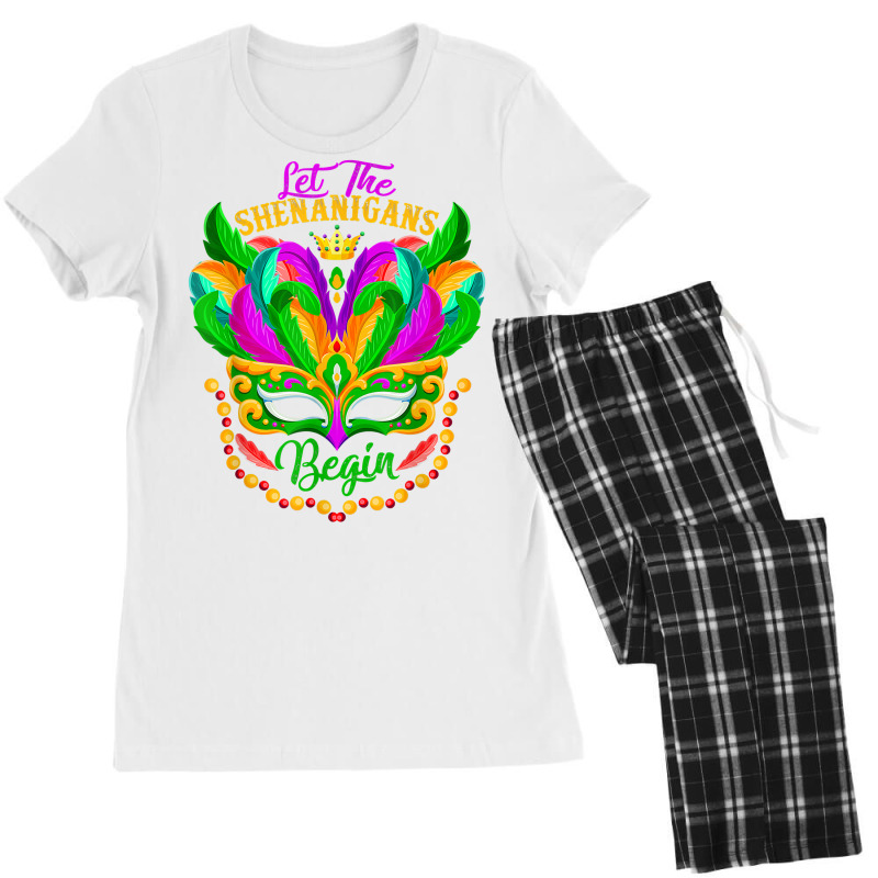 Let The Funny Shenanigans Begin Mardi Gras Festival Parade T Shirt Women's Pajamas Set by mal1o2poncio | Artistshot