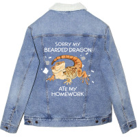 Sorry My Bearded Dragon Ate My Homework 1 Unisex Sherpa-lined Denim Jacket | Artistshot