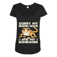 Sorry My Bearded Dragon Ate My Homework 3 Maternity Scoop Neck T-shirt | Artistshot