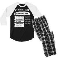 Things I Love Almost As Much As Eurovision Men's 3/4 Sleeve Pajama Set | Artistshot