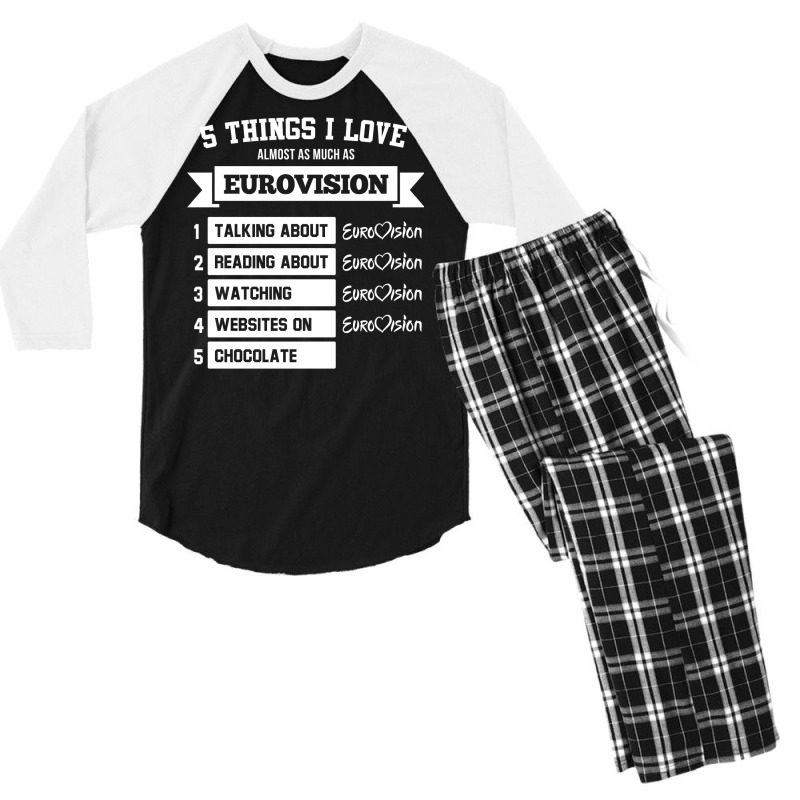 Things I Love Almost As Much As Eurovision Men's 3/4 Sleeve Pajama Set | Artistshot