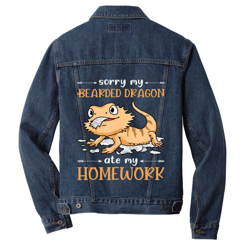 Sorry My Bearded Dragon Ate My Homework 31 Men Denim Jacket by AURRADILLARD | Artistshot