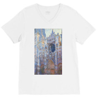 Claude Monet Rouen Cathedral, West Façade V-neck Tee | Artistshot