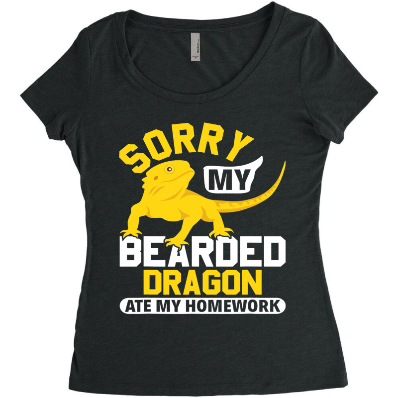 Sorry My Bearded Dragon Ate My Homework Lizard Lover Women's Triblend Scoop T-shirt by AURRADILLARD | Artistshot