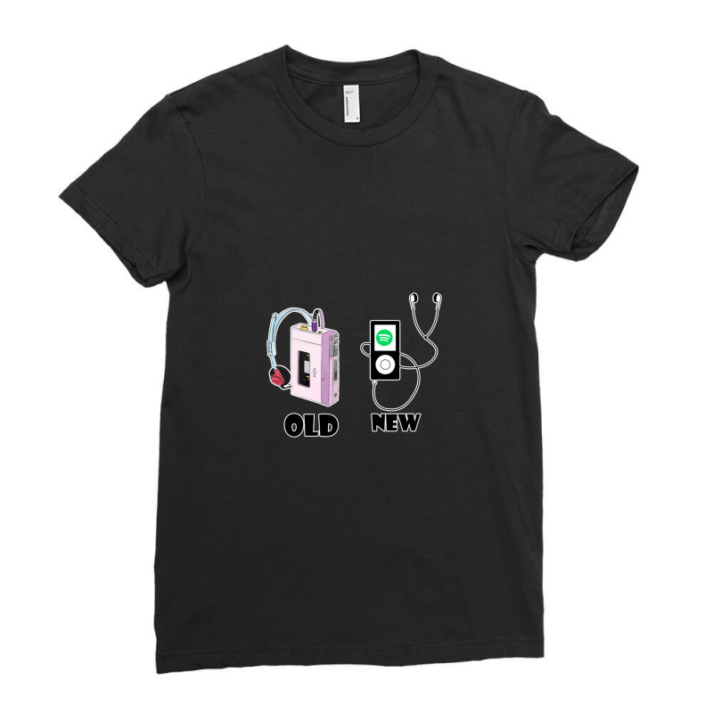 T-shirt Music 80's Vs Music Modern .png Ladies Fitted T-Shirt by PamzieAdams | Artistshot