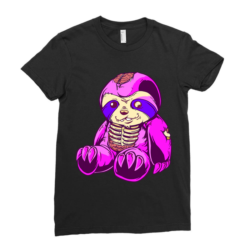 Pastel Goth Kawaii Creepy Bear Skeleton Wicca Witchy Bear Ladies Fitted T-Shirt by SCOTTALLENZ | Artistshot