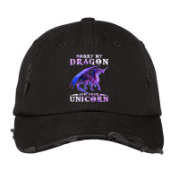 Sorry My Dragon Ate Your Unicorn Dragon Gifts Men Women Vintage Cap | Artistshot