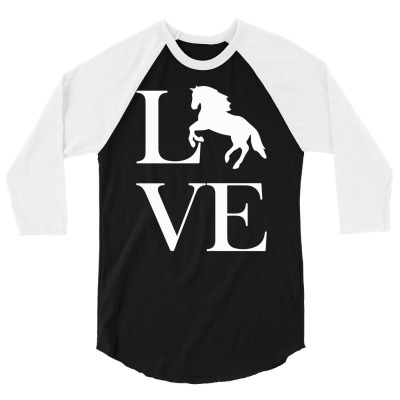 Horse Love 3/4 Sleeve Shirt Designed By Mdk Art