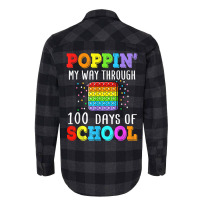 Poppin My Way Through 100 Days Of School Colorful Boy Girl T Shirt Flannel Shirt | Artistshot