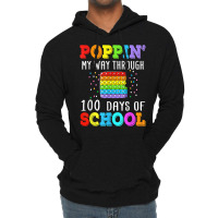 Poppin My Way Through 100 Days Of School Colorful Boy Girl T Shirt Lightweight Hoodie | Artistshot