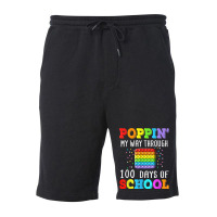 Poppin My Way Through 100 Days Of School Colorful Boy Girl T Shirt Fleece Short | Artistshot