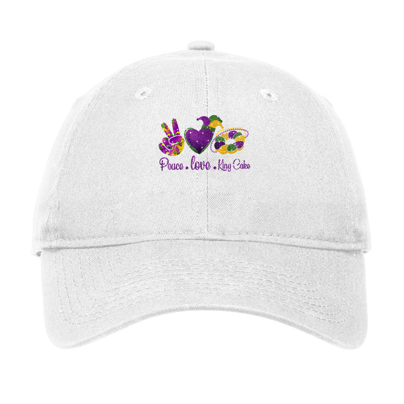 Peace Love King Cake Shirt A Mardi Gras Party Carnival Gifts T Shirt Adjustable Cap | Artistshot