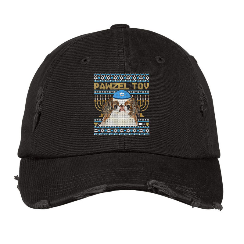 Pawzel Tov Jewish Japanese Chin Dog Funny Hanukkah T Shirt Vintage Cap | Artistshot