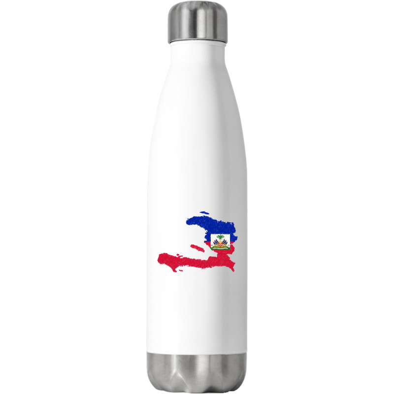 Haiti Map Flag Drawing Line Art Stainless Steel Water Bottle | Artistshot