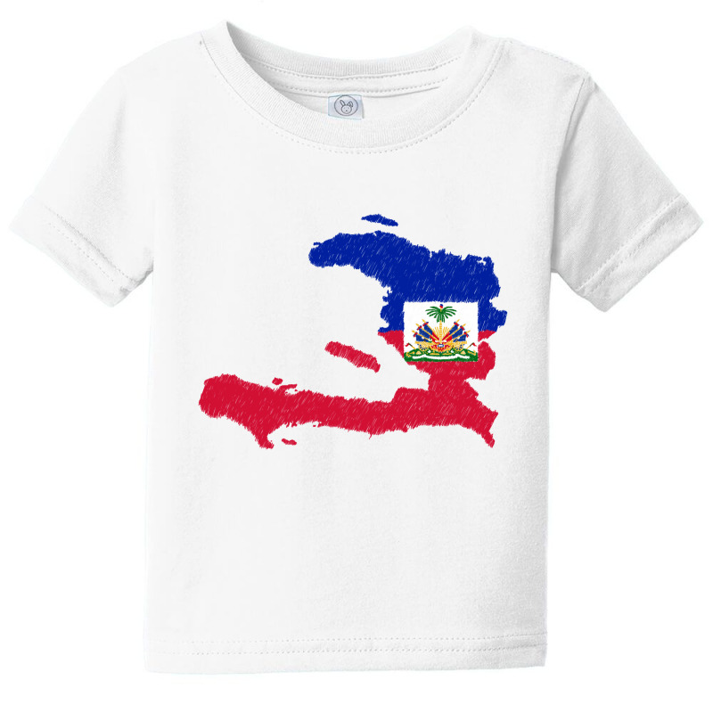 Haiti Map Flag Drawing Line Art Baby Tee | Artistshot