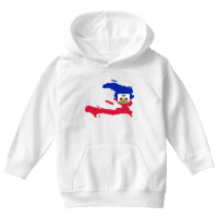 Haiti Map Flag Drawing Line Art Youth Hoodie | Artistshot