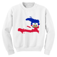 Haiti Map Flag Drawing Line Art Youth Sweatshirt | Artistshot