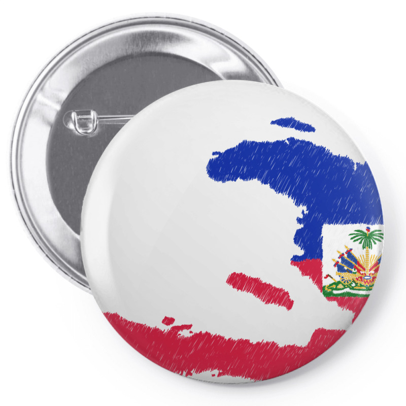 Haiti Map Flag Drawing Line Art Pin-back Button | Artistshot