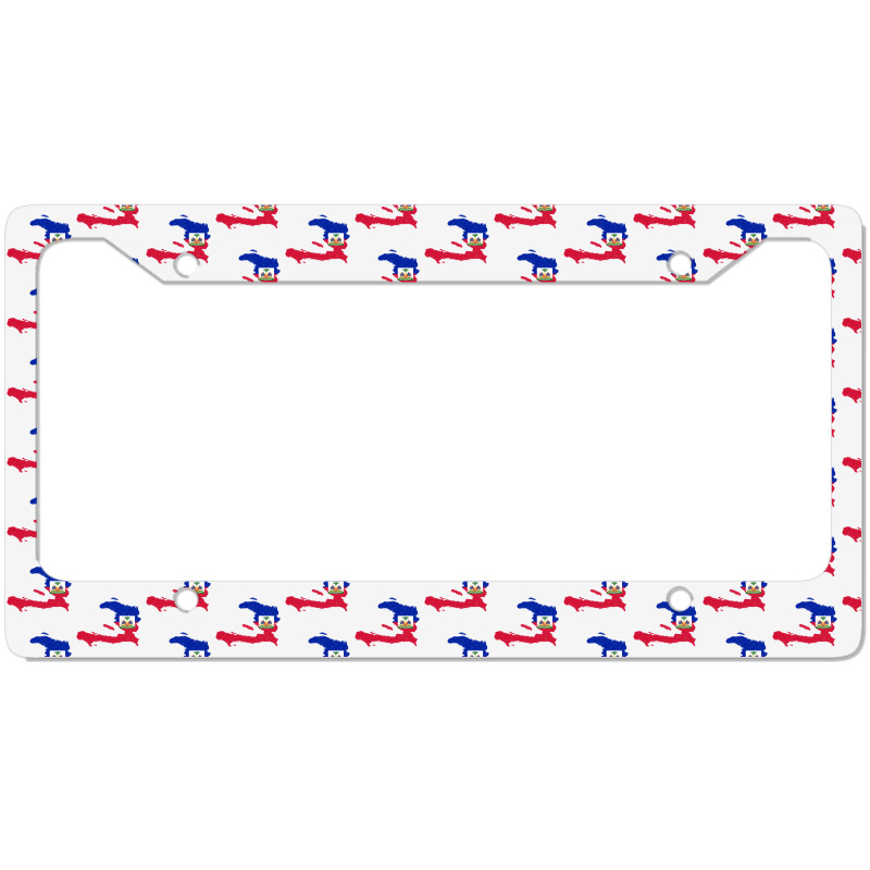 Haiti Map Flag Drawing Line Art License Plate Frame | Artistshot