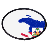 Haiti Map Flag Drawing Line Art Oval Patch | Artistshot