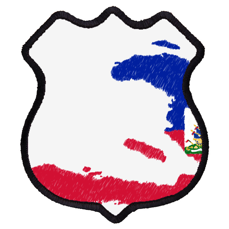 Haiti Map Flag Drawing Line Art Shield Patch | Artistshot