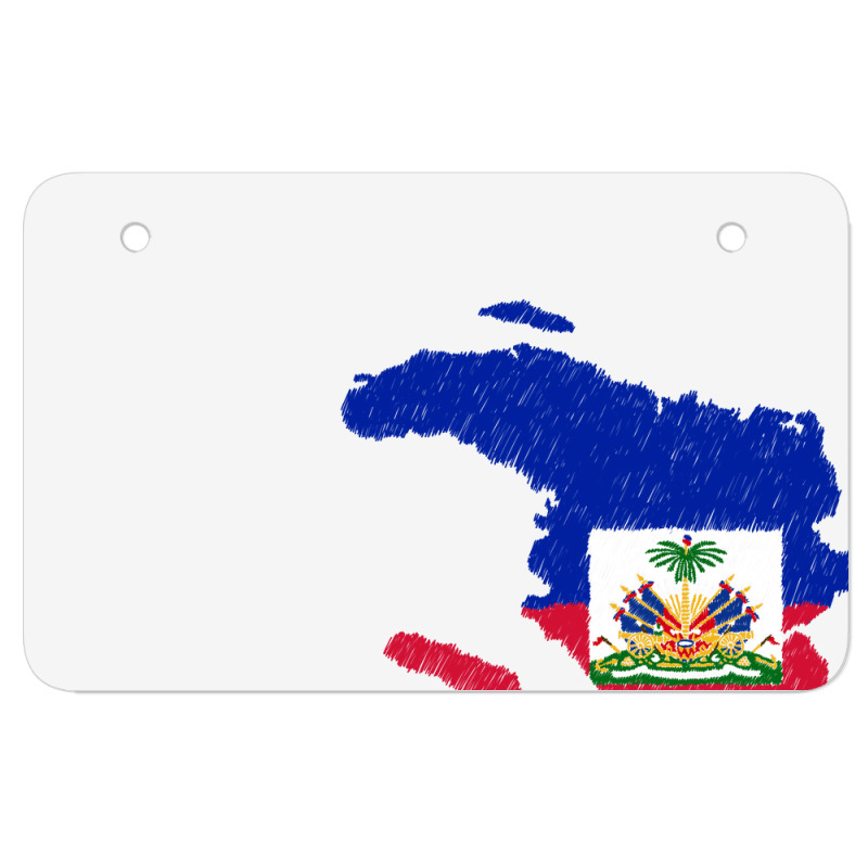 Haiti Map Flag Drawing Line Art Atv License Plate | Artistshot